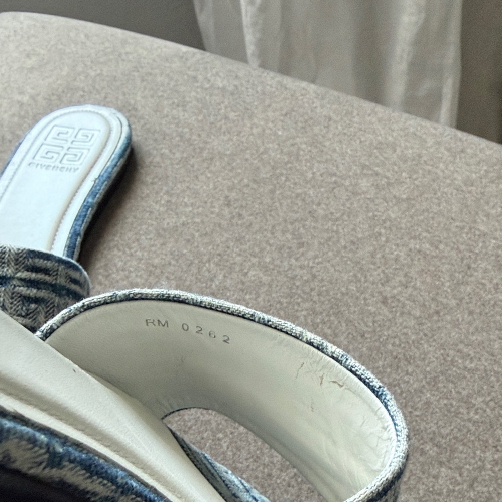 Givenchy Light Blue Patterned Slide Mules - Women… - image 3